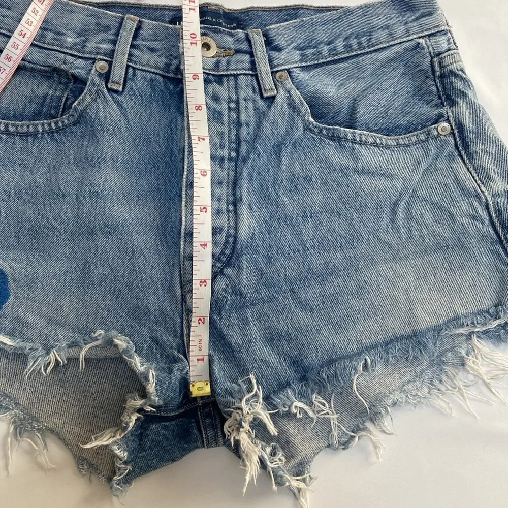 Levi's Blue Jean Shorts Distressed High-Waisted
